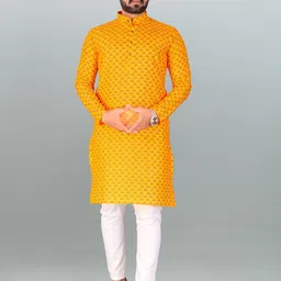 svatantra Men Printed Cotton Blend Straight Kurta-picture-12
