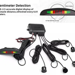 pecunia Parking 0179 DIY LED Car Reverse Sensor Kit with 4 Sensors & Buzzer Alarm Parking T8 Parking Sensor image 5