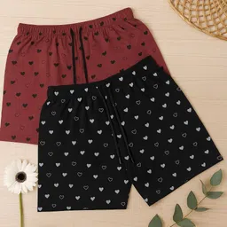 vmenterprise Pack of 2 Printed Women Multicolor Regular Shorts-picture-12