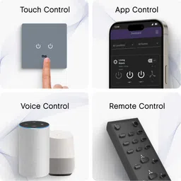 iotics Smart Touch Switch for 2 Lights, Remote, Mobile App, Alexa & Google Home Smart Switch image 2