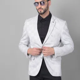 crimsoune club Men Checkered Single Breasted Casual Blazer-picture-12