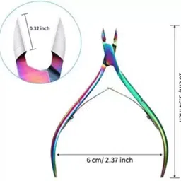 npah Salon Quality 3Pcs Cuticle Cutter Set – Rainbow Stainless Steel Nail Nipper Kit image 3