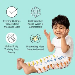 superbottoms Diaper Pants Baby Pyjamas with STITCHED IN Padded Underwear, Size(9M to 12M) image 4