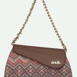 zouk Maroon Women Sling Bag Rhea Kapoor Baguette - Gwalior Weaves image 2