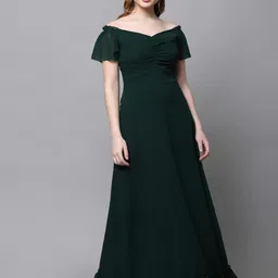 aayu Women Maxi Dark Green Full Length Dress-picture-25