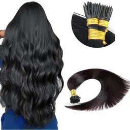 shiva I-Tip BROWN 14 INCH Straight DUBAL DRON Extensions 100 Strands Hair Extension image 2
