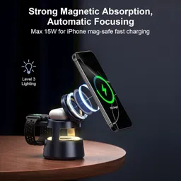 Naitrafall 5-in-1 15w Wireless Charging Station, Metal Charging Stand and Charging Pad Charging Pad image 2