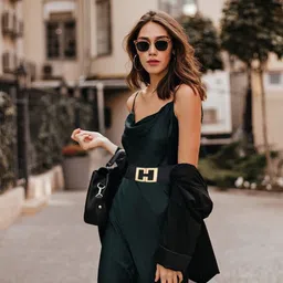 killfe Women Casual Black Fabric Belt image 2