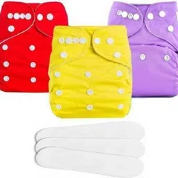 little monkeys baby button diapers & insets reusable, washable (0-24 M)- multicolors/printed-picture-24