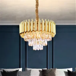 GENREE Modern Crystal 3-Tier Gold (Wh/WW/NW) LED Chandelier Ceiling Lamp image 3