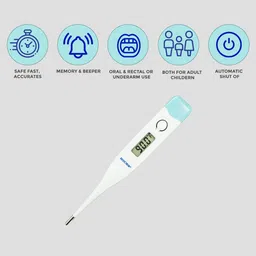 Hicks DMT 102 Digital Thermometer with Memory & Beeper - Auto Shut Off - White Thermometer image 2