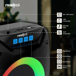 Frontech Party Speakers with AUX | 3W Drivers |1.0 USB RGB Lights |Laptop/Desktop Speaker 3 W Bluetooth Party Speaker image 3