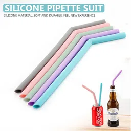 hasthip 4Pcs Reusable Straws for 40oz Tumbler with 2 Silicone Cloud Straw Caps image 3