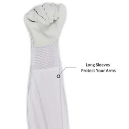 anp bee Premium Beekeeping Gloves with Cotton Vented Mesh, Long Sleeve & Elastic Cuff LeatherSafety Gloves image 5
