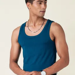 damensch Cotton Blend Shape Retaining Ribbed Men Vest image 3