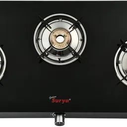 golden surya ISI Certified, Toughened Glass Top, 3 Burner Gas Stove Manual Ignition, LPG Use Iron Manual Gas Stove-picture-17