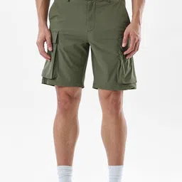 Solid Men Green Cargo Shorts-image-68