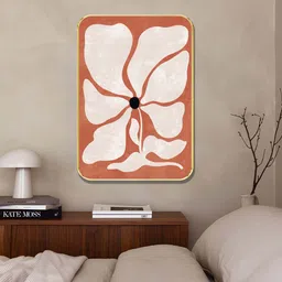 saf Bold White Floral Abstract Wall Art | Terracotta Background-picture-24