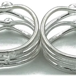 manirams Pure Silver Toe Ring Chandi Bichiya (Adjustable) for Women Silver Toe Ring Set image 2