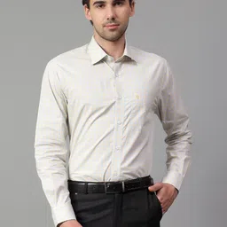 cantabil Men Regular Fit Checkered Spread Collar Formal Shirt-picture-17