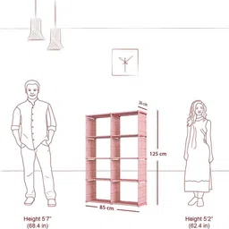 porchex Plastic Metal 8 Shelf Book Organizer Kids, office, Study Rooms Plastic Open Book Shelf image 2