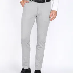 peter england Men Slim Fit Grey Polyester Trousers-picture-27