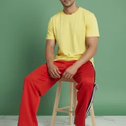 tedwoods Men Striped Red, Black Track Pants image 5