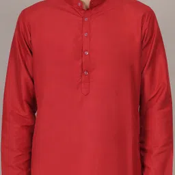 conchic Men Solid Pure Cotton Straight Kurta image 4