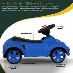 baybee Push Ride on Kids Car, Baby Ride on Push Car for Kids with Music & High Backrest Rideons & Wagons Non Battery Operated Ride On image 3