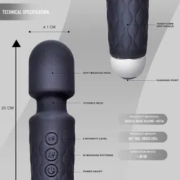 queryzen Rechargeable Body Massager for Women & Men with 20 Vibration Modes-8 Speeds image 2