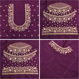 vivida enterprise Unstitched Art Silk Blouse Material Embroidered-picture-13