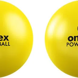 omtex Weighted Powered Balls 400 g for Hitting, Batting and Pitching Training - Yellow Cricket Rubber Ball image 1