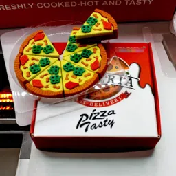 hk toys Pizza Slice Mini Erasers for Kids School Office Cute Stationery Pack Non-Toxic Eraser image 3