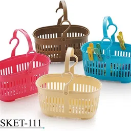 rushabh collections Plastic CLIP BASKET SMALL SIZE FOR STORAGE CLIP Storage Basket image 3