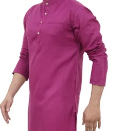 tibra collection Men Solid Cotton Blend Straight Kurta image 3