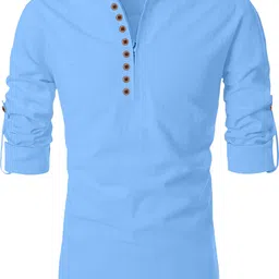 nofilter Men Solid Pure Cotton Straight Kurta-picture-24