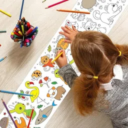 Drawing Paper Roll for Kids, 300 x 30 cm, Sticky DIY Drawing Paper Rolls Painting Sponge Roller-image-53