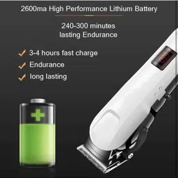 FINARO 809 A White & Black Rechargeable Professional Electric Hair Clipper Fully Waterproof Trimmer 120 min Runtime 4 Length Settings image 4