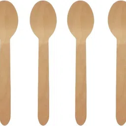 grahlogy Disposable Wooden Spoons Chamach 100 Pcs, 14 CM Standard Size, Light Brown Disposable Wooden Coffee Spoon, Dessert Spoon, Ice Tea Spoon, Ice-cream Spoon, Table Spoon, Tea Spoon Set image 4