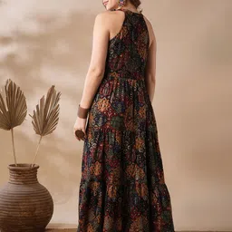 globus Women Fit and Flare Blue Midi/Calf Length Dress image 2