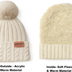 alexvyan Self Design, Woven, Solid Beanie image 4