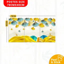 walldaddy 40 cm Wallpaper For Walls Deer Leaf Wall Stickers For Bedroom Wall Posters Big Size Self Adhesive Sticker image 2