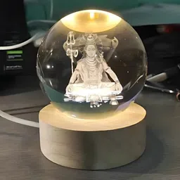 crecklos 3D Lord god Mahadev Bholenath Crystal Ball Night Table Lamp-picture-26