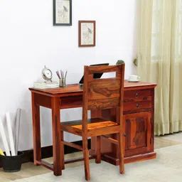 wopno furniture Pure Sheesham Wooden Study Desk Table With Chair For Student & Adults Solid Wood Study Table-picture-13