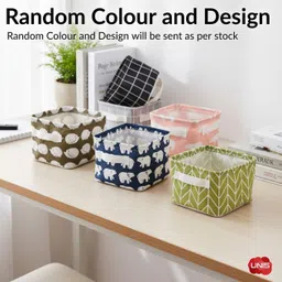 uni5 Cotton Foldable Storage Basket Set of 3 | Small Collapsible Canvas Containers Storage Basket image 5