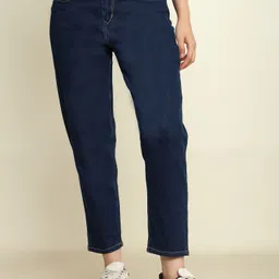 zayla Women Relaxed Fit High Rise Blue Jeans-picture-40