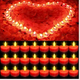 Rose Aroma Scented Heart Tealight Candles | Valentine Day Special (Pack of 12) Candle-image-39