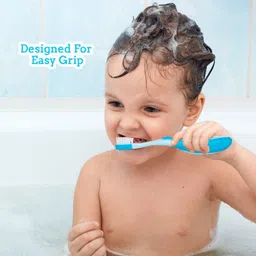 meemee Easy Grip Baby Toothbrush (Green, Pack of 3) Extra Soft Toothbrush image 5