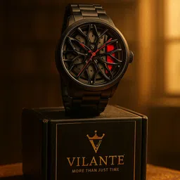 VILANTE | Spinning Wheel | Roatating | Gyro | Red Analog Watch - For Men Car Wheel| Gyro | Spinning | Watch | Spinner-picture-45