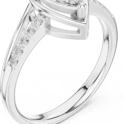 heerogem Sterling Silver Moissanite Rhodium Plated Ring image 2